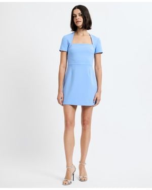 French Connection Short-sleeve Square Neck Mini Dress - Blue