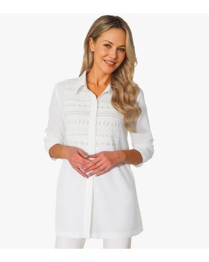 Stella Carakasi Cotton Poplin Button-front Unique Handmade Bib Pitch Perfect Tunic - White