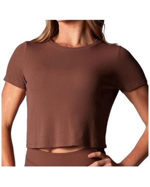 Tavi Ribbed Tee - Brown