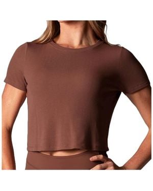 Tavi Ribbed Tee - Brown