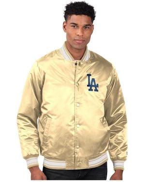 Starter Los Angeles Dodgers Locker Room Satin Full-snap Varsity Jacket - Natural
