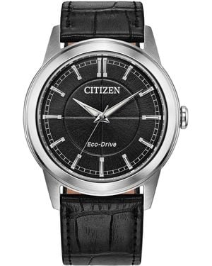 Citizen Rolan Leather Strap Watch 41mm - Gray