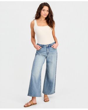 And Now This Petite Studded Wide-leg Jeans - Blue