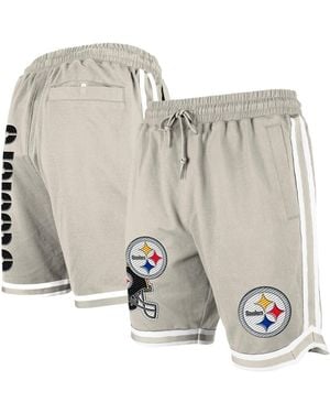 KTZ Pittsburgh Steelers Stone Multi Patch Shorts - Gray