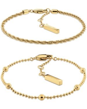 Calvin Klein Layered Chain Ball Bracelet Gift Set - Metallic
