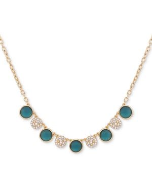 Tahari Tone Pave & Color Crystal Statement Necklace - Metallic