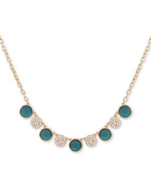 Tahari Tone Pave & Color Crystal Statement Necklace - Metallic