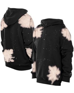 KTZ New York Knicks Injection Bleached Out Raw Edge Hoodie - Black