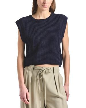 10 Crosby Derek Lam Vivienne Mesh Knit Sleeveless Sweater - Blue