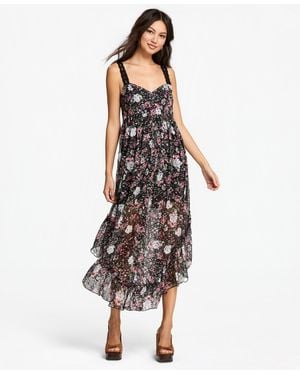 And Now This Asymmetrical Chiffon Eyelet Maxi Dress - White