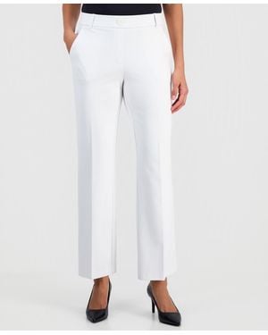 Kasper Mid-rise Pull-on Straight-leg Pants - White