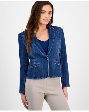 INC International Concepts Puff-sleeve Blazer - Blue