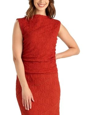 Bcx Lace Knit Shirred Sleeveless Tank Top