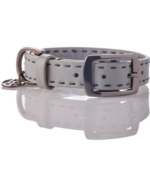 Pet Passion Rein The Saddle Stitch Faux Leather Collar - Gray
