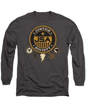 Black Adam Justice Society Long Sleeve Tee / T-shirt - Gray