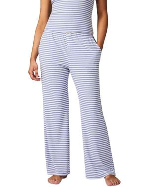 Gap Ribbed Mid-rise Lounge Pajama Pants - Blue