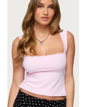 Edikted Fae Square Neck Open Back Top - Pink