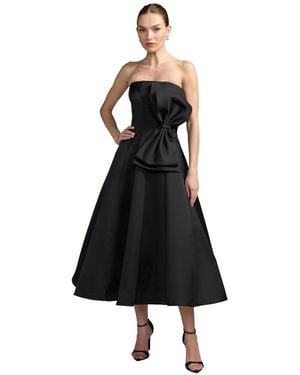 Mac Duggal Strapless A-line Oversized Bow Dress - Black