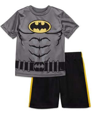Dc Comics Big Boys Justice League Athletic Pullover T-shirt And Mesh Shorts Outfit Set - Multicolor