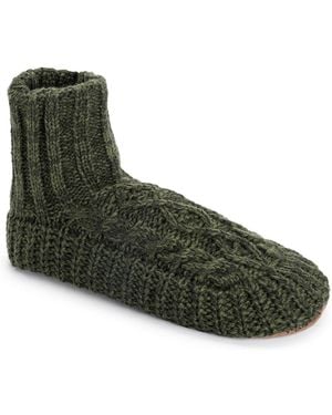 Muk Luks Cabled Boot Acrylic Slippers - Green