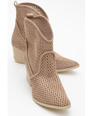 Prologue Shoes Pera Block Heel Boot () - Natural