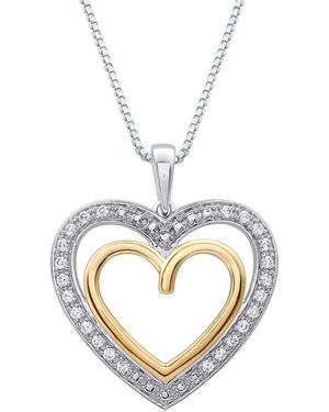Marsala Diamond Double Heart Halo 18" Pendant Necklace (1/4 Ct. T.w. - Metallic