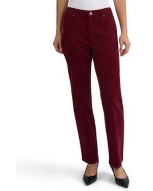 Jones New York Lexington Corduroy Straight Pants - Red