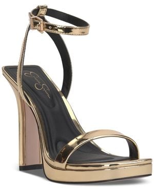Jessica Simpson Adonia Two-piece Platform Dress Sandals - Metallic