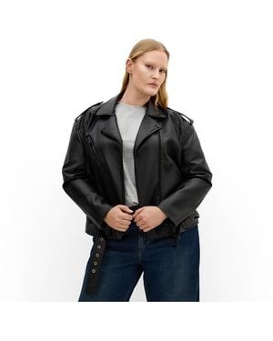 City Chic Plus Size Julie Zip Biker Jacket - Black
