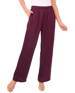 Cece Mid Rise Elastic Waist Pants - Purple