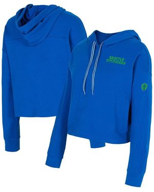 Concepts Sport Seattle Sounders Fc Elevation Tri-blend Long Sleeve Pullover Hoodie - Blue