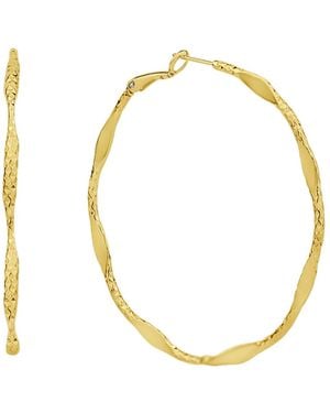 And Now This 18k Plated Or Silver Plated Hoop Earring - Metallic