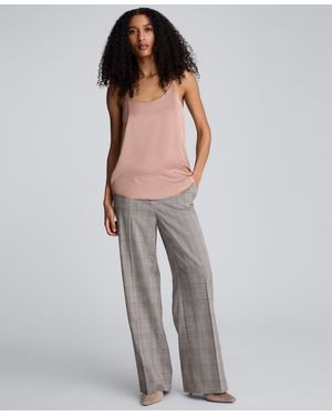 Kenneth Cole Plaid High-rise Pants - Gray