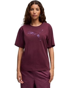 PUMA Elevated Crewneck Graphic T-shirt - Purple