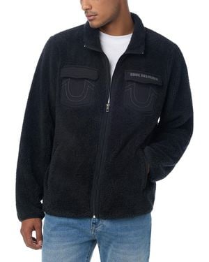TRUE RELIGION Sherpa Fleece Zip-front Jacket - Blue