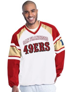 Starter San Francisco 49ers Infield Play Raglan Pullover Jacket - Red