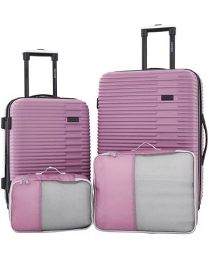 Kensie Hillsboro Expandable Rolling Hardside Collection Set - Purple