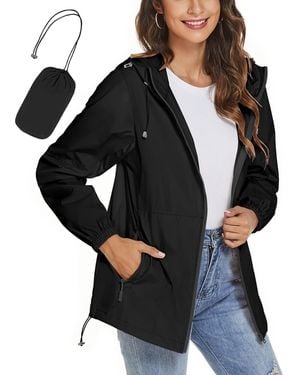 Piscifun Waterproof Lightweight Packable Windbreaker - Black