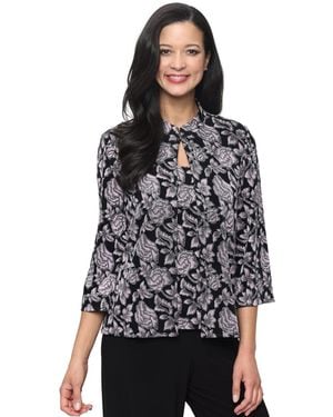 Alex Evenings Scoop Neck Top - Black