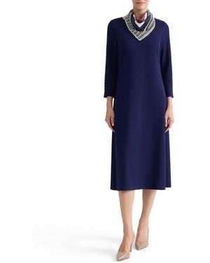 Jones New York Serenity Printed Midi Dress - Blue