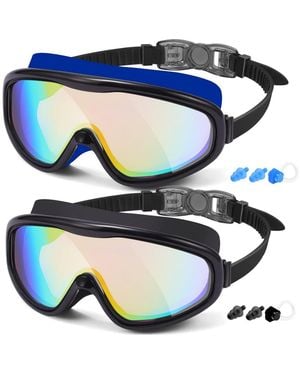 Gnuadz Swim goggles Wide View Anti-fog Mirrored Lens 2-pack - Blue