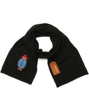 Kurt Geiger Paddington Embroidered Knit Wrap Scarf - Black