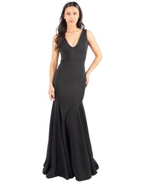 Pia Gladys Perey Maxi V-neck Evening Dress - Black