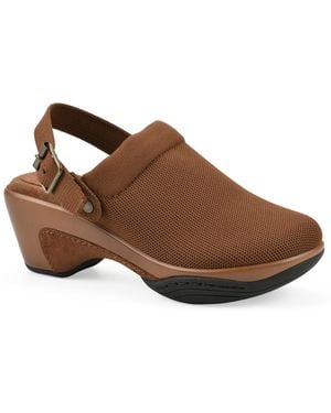 White Mountain Viable Buckle Clogs - Brown