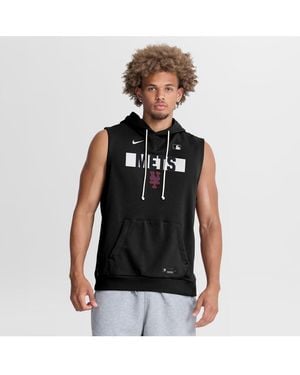 Nike New York Mets Authentic Collection Standard Issue Dri-fit Sleeveless Hoodie - White