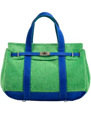 Sunwin Madaket Terry And Cotton Canvas Small Tote Handbag - Green