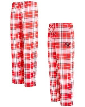 Concepts Sport Tampa Bay Buccaneers Ashford Plaid Knit Pants - Red