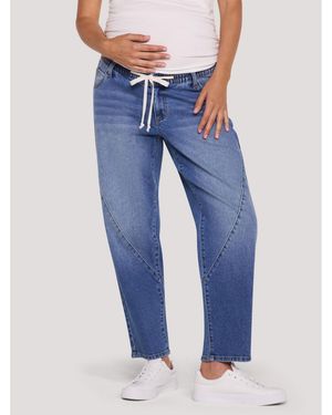 Motherhood Maternity Maternity Motherhood Drawstring Pull On Barrel Jean - Blue