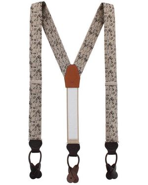 Trafalgar Field Goal Football Themed Novelty Silk Button End Suspenders - Gray
