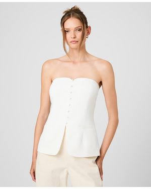 French Connection Harry Suiting Strapless Top - White